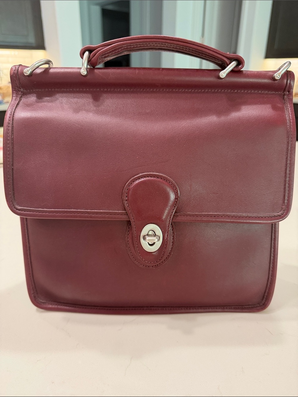 Vintage Coach Willis 90s Currant Burgundy made in USA - Picture 1 of 10